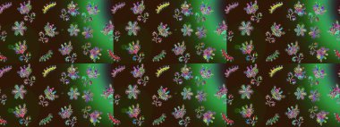 Basit bir kar tanesi. Kahverengi, yeşil ve gri renklerde şirin kar taneleri. Soyut duvar kâğıdı, ambalaj dekorasyonu. Kışın sembolü, mutlu noeller, mutlu yeni yıl kutlaması Raster illüstrasyonu..