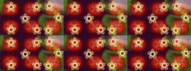 Kahverengi, kırmızı ve turuncu renklerde şirin kar taneleri. Basit bir kar tanesi. Kışın sembolü, mutlu noeller, mutlu yeni yıl kutlaması Raster illüstrasyonu. Soyut duvar kağıdı, ambalaj dekorasyonu.