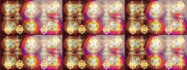 Kar tanelerinin soyut arkaplanlı Noel şablonu. Kahverengi, nötr ve bej kar taneleri. Raster illüstrasyonu. Noel ve Yeni Yıl moda baskıları için tatil tasarımı.