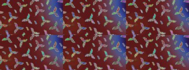 Raster resim. Kar tanesi doodle çizilmiş grafik. Noel kış tasarım için renkli kar taneleri.