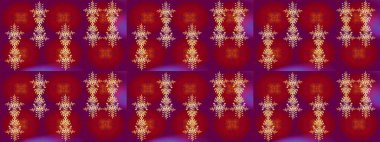 Güzel soyut kar taneleri raster tasarımı. Düz kar karalama ikonları, kar taneleri kırmızı, mor ve sarı renkli siluetler noel afişleri, kartlar. Yeni yıl kar tanesi.