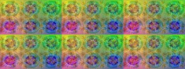 Kar taneleri radyal yeşil, nötr ve mavi renkler. Renkli arka planda güzel kar taneleri. Raster illüstrasyonu..