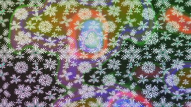 Desen, çizim, çiçek sınırı. Çiçek çelengi. Güzel, parlak, pürüzsüz kumaş, tuval. Kıvırcık, parlak örgü. Eski moda arka plan. Raster illüstrasyonu.