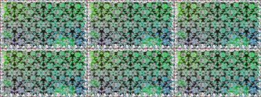 Parmak izi, kumaş, duvar kâğıdı, tekstil için raster dokusu. İşlemeli çiçekli, dikişsiz desen. Renkli grunge soyut arkaplanı Cologray çiçekleriyle zenginleştirir.