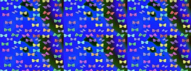 Kumaş, Tekstil, Baskı ve Davetiye için arka plan. Mavi renkte bir resim. Watercolor Style 'da uçan kelebeklerle eskiz kalıbı. Raster illüstrasyonu. Doğada Güzellik.