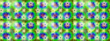 Raster illüstrasyonu. Yeşil, mavi ve nötr kar taneleri. Kar tanelerinin soyut arkaplanlı Noel şablonu. Renkler. Noel ve Yeni Yıl moda baskıları için tatil tasarımı.