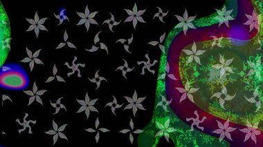 Raster illüstrasyonu. Soyut kar taneleri arkaplanda izole edilmiş düz dizayn. Kar taneleri deseni. Raster kar taneleri arka planda. Kar tanesi renkli desen.