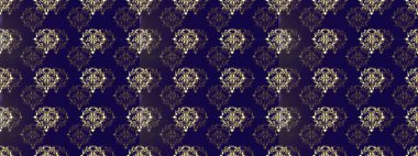 Geleneksel oryantasyon süsü. Raster illüstrasyonu. Altın elementlerle mavi, gri ve kahverengi renklerde kusursuz desen. Kusursuz klasik raster altın desenli. Klasik vintage arkaplan.