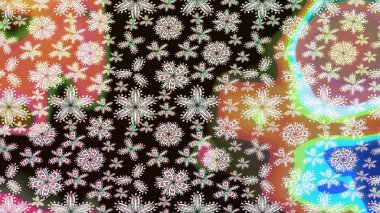 Raster çiçek desenli çiçek deseni, yapraklar, dekoratif elementler, sıçrama, lekeler, el çizimi kontur çizgileri ve Doodle çizim stili, grafik raster çizim çizimi.