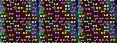 Raster illüstrasyonu. Giysi tasarımı için dekor arka planı. Parmak izi dokuları için sevimli kelebek çizimi deseni. Kahverengi kelebek deseni.