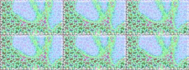 Kumaş, kağıt, ambalaj kâğıdı ve duvar kağıdı tasarımı için hoş bir arka plan. Raster illüstrasyonu. Mavi arka planda kelebek olan kusursuz desen.