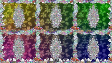 Renkli, pürüzsüz desen. Raster illüstrasyonu. Çiçek duvar kâğıdı. Yeşil renkli şirin tekstil. Çiçek arka planı.