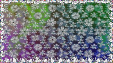 Çiçek deseni. Düz Çiçek Elementleri Tasarımı. Raster illüstrasyonu. Kusursuz Chichi kumaş deseni. Renkli Bahar Teması Kusursuz Arkaplan.