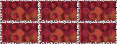 Kırmızı renkte çiçekler. Çiçekli kusursuz retro desen. Renkli Yaz Temalı Kusursuz Arkaplan. Düz Çiçek Elementleri Tasarımı.