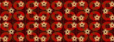 Çiçek deseni. Renkli Bahar Temalı Kusursuz Arkaplan. Raster illüstrasyonu. Düz Çiçek Elementleri Tasarımı. Kusursuz Chichi kumaş deseni..