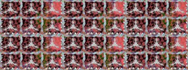 El çizimi. Pembe renkli çiçekler. Çiçeklerle kusursuz desen. Suluboya çizimi.