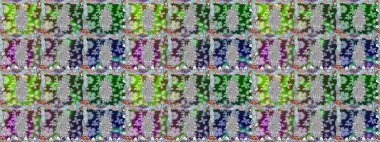 Zentangle soyut çiçekleri. Karalama çiçeği. Raster illüstrasyonu. Güzel kumaş deseni. Renkli Bahar Temalı Kusursuz Arkaplan. Düz Çiçek Elementleri Tasarımı.