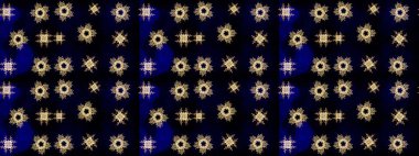 Siyah renkler üzerine çiçek desenli eskiz, el yapımı papatyalar, papatyalar. Tekrarlayan çiçek arkaplanı, zarif siyah çiçekler duvar kağıdı..