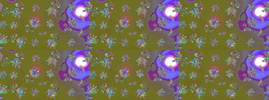 Vadinin çiçekleri kahverengi renklerde. Raster çiçek desenleri çiziyor..