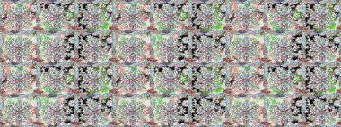 Düz Çiçek Elementleri Tasarımı. Şirin çiçek elementleri. Kusursuz desenli, modaya uygun kumaş deseni. Renkli Bahar Temalı Kusursuz Arkaplan. Raster illüstrasyonu.