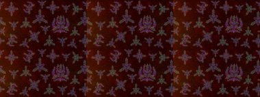 Renkli Bahar Teması eskiz kalıbı. Raster güzel kumaş deseni çiziyor. Düz Çiçek Elementleri Tasarımı. Çiçek deseni.