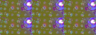 Vadinin çiçekleri kahverengi renklerde. Raster çiçek desenleri çiziyor..