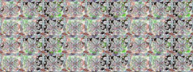 Düz Çiçek Elementleri Tasarımı. Şirin çiçek elementleri. Kusursuz desenli, modaya uygun kumaş deseni. Renkli Bahar Temalı Kusursuz Arkaplan. Raster illüstrasyonu.