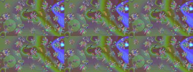 Eskiz stili yeşil renkler. Raster illüstrasyonu. Raster illüstrasyonu. El yapımı çiçek ve bitki koleksiyonu. Şirin karalamalı çiçek deseni çiz..