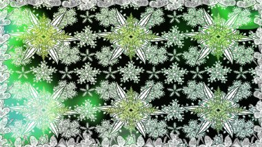 Çiçek desenli raster, yeşil çizgi grafik desenli soyut raster arkaplan. Modern stil dokusu.