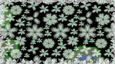 Raster illüstrasyonunda kusursuz çiçek deseni. Siyah renkte çiçekler.