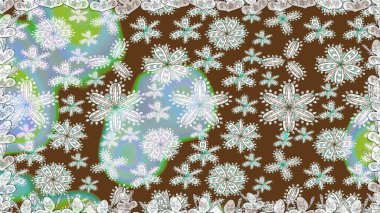 Çiçeklerle kusursuz desen. Suluboya çizimi. Kahverengi renkli çiçekler. El çizimi.