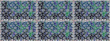 Renkli çiçekler. Kumaş desenli papatya çiçekleri ayrıntıları.