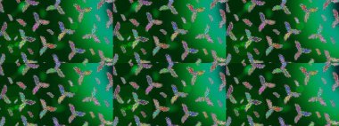 Yılbaşı kış tasarımı için renkli kar taneleri. Raster illüstrasyonu. Kar tanesi karalaması grafikleri elle çizilmiş.