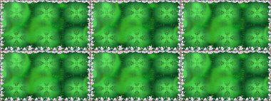 Çiçek desenleri yeşil renklerde, el yapımı papatyalar, papatyalar. Tekrarlayan çiçek arkaplanı, zarif yeşil çiçek duvar kağıdı.