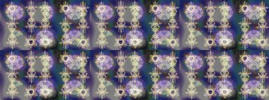 Raster illüstrasyonu. Çiçek Elementleri 'nin soyut geçmişi. Raster kış deseni. Gri, mor ve mavi renkler üzerine tasarım.