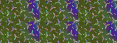 Raster Noel soyut renkli arka plan ve tatlı kar tanesi. Farklı kar taneleri toplayıcısı, yeşil, mor ve mavi renklerde kış elementleri..