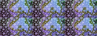 Çizim çiçek deseni duvar kâğıdı olarak kullanılabilir. Raster illüstrasyonu. Mor renkte çiçekler.