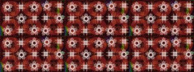 Kahverengi, kırmızı ve nötr kar tanelerinin olduğu Noel kartı kahverengi, kırmızı ve nötr renklerde. Kar taneleri arka planda. Kış kartı Mutlu Noeller, yeni yıl ve mutlu bayramlar..