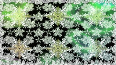 Düz Çiçek Elementleri Tasarımı. Yeşil renkli çiçekler. Çiçeksiz desenli arka plan, yaz çiçekleri. Renkli Bahar Teması Kusursuz Arkaplan.