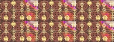 Kar tanelerinin soyut arkaplanı olan şirin bir Noel arkaplanı. Kahverengi, bej ve pembe kar taneleri. Raster illüstrasyonu. Renkler. Noel ve Yeni Yıl moda baskıları için tatil tasarımı.