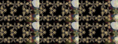 Suluboya tarzında siyah renklerde. Raster illüstrasyonu. Küçük çiçekli bahar deseni çiz.