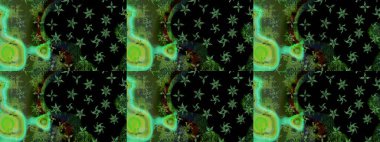 Moda baskıları için zarif bir şablon. Modern çiçek arkaplanı. Halk tarzı. Parlak renkli çiçekleri ve yeşil yaprakları olan harika bir çiçek deseni..