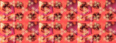 Kar taneleri deseni. Kar tanesi süsleme deseni. Kar taneleri arka planda. Raster illüstrasyonu. Renkli arkaplanda izole edilmiş kar tanelerinin düz tasarımı.