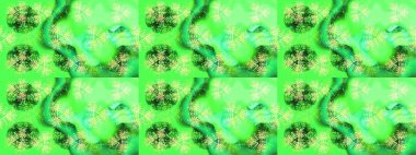 Kar taneleri arka planda. Yeşil, sarı ve nötr kar tanelerinin olduğu Noel kartı yeşil, sarı ve nötr renklerde. Kış kartı Mutlu Noeller, yeni yıl ve mutlu bayramlar..