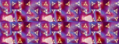 Bokeh moru, menekşe ve nötr ve kar taneleriyle dekoratif Noel arkaplanı. Raster illüstrasyonu.