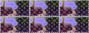 Renkli Bahar Temalı Kusursuz Arkaplan. Zentangle soyut çiçekleri. Raster illüstrasyonu. Düz Çiçek Elementleri Tasarımı. Karalama çiçeği. Şirin kumaş deseni.