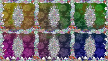 Raster suluboya çiçek deseni, narin çiçekler, yeşil çiçekler, tebrik kartı şablonu. Güzel kumaş deseni.