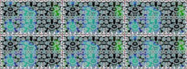 Renklere karalamalar çizen kusursuz çiçek deseni. Raster illüstrasyonu.