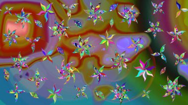 Tekrar eden çiçek arkaplanı, zarif kahverengi çiçek duvar kağıdı. Kahverengi renkler üzerine çiçek desenli çizimler, el yapımı papatyalar, papatyalar..