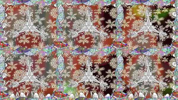 Düz Çiçek Elementleri Tasarımı. Modaya uygun kumaş deseni. Renkli Yaz Temalı Kusursuz Arkaplan. Sevimli çiçek raster deseni.